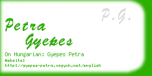 petra gyepes business card